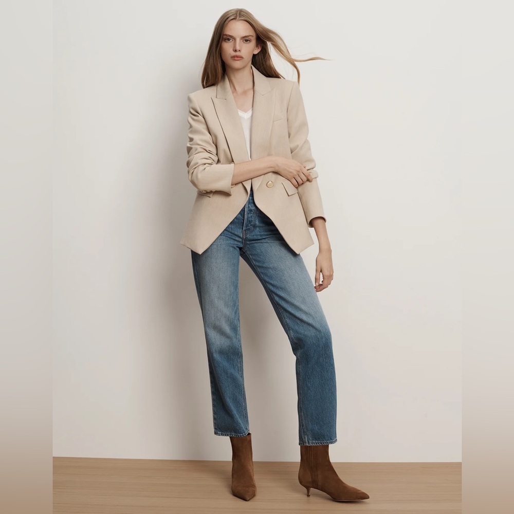 SOLD Veronica Beard Miller Dickey Blazer Crest Button Double-Breasted Size 16 - Picture 2 of 8